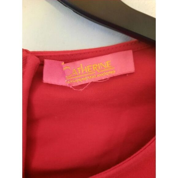 Catherine Malandrino Red Zip Back Top Shirt Blouse Unique - Picture 3 of 3